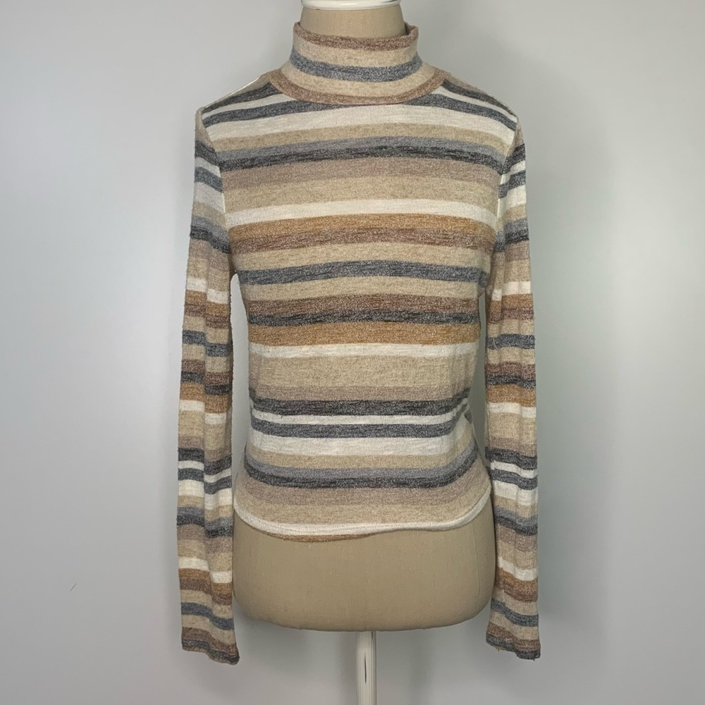 Kohl’s SO Striped Cozy Mock Neck Top Small